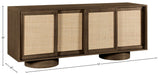 Meridian Furniture - Windsor Brown Solid Wood And Brown Cane Sideboard / Buffet - 77078Brown - GreatFurnitureDeal