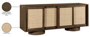 Meridian Furniture - Windsor Brown Solid Wood And Brown Cane Sideboard / Buffet - 77078Brown - GreatFurnitureDeal