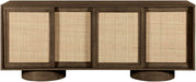 Meridian Furniture - Windsor Brown Solid Wood And Brown Cane Sideboard / Buffet - 77078Brown - GreatFurnitureDeal