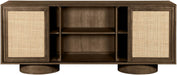 Meridian Furniture - Windsor Brown Solid Wood And Brown Cane Sideboard / Buffet - 77078Brown - GreatFurnitureDeal