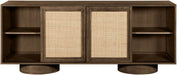 Meridian Furniture - Windsor Brown Solid Wood And Brown Cane Sideboard / Buffet - 77078Brown - GreatFurnitureDeal