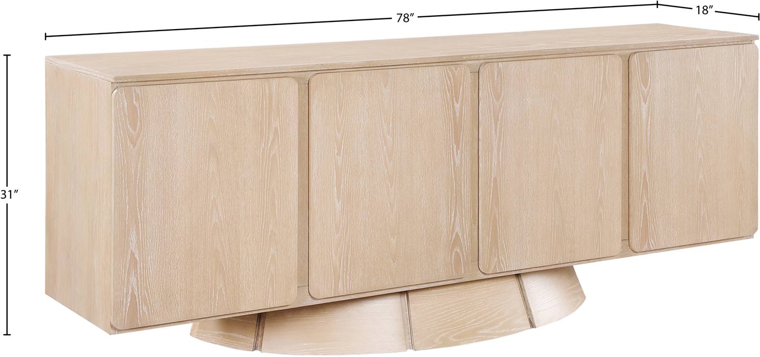 Meridian Furniture - Bellona Natural Oak Veneer Sideboard / Buffet - 77091Natural - GreatFurnitureDeal