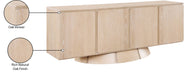 Meridian Furniture - Bellona Natural Oak Veneer Sideboard / Buffet - 77091Natural - GreatFurnitureDeal