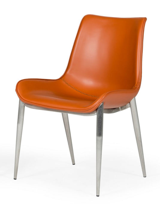 VIG Furniture - Modrest Holt - Modern Cognac Eco-Leather Dining Chair (Set of 2) - VGHR3562 - GreatFurnitureDeal