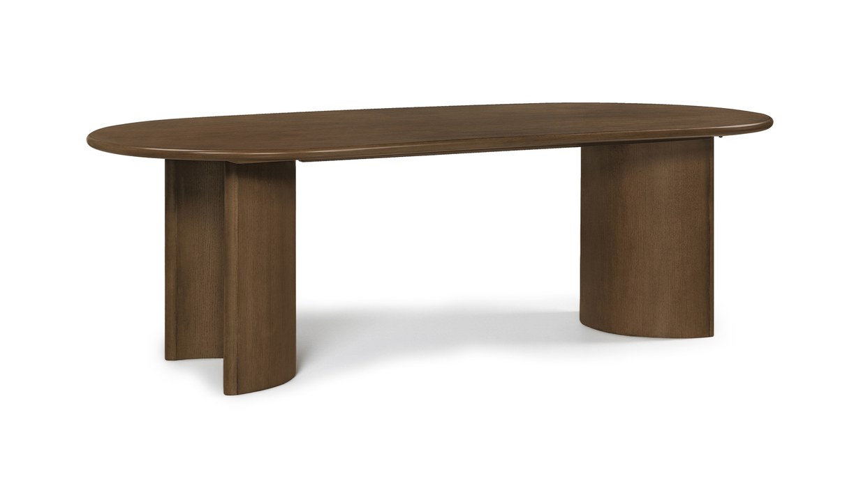 Meridian Furniture - Caldra 94" Brown Oak Veneer And Solid Wood Dining Table - 772Brown-T - GreatFurnitureDeal