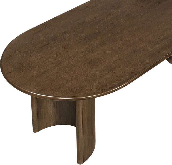 Meridian Furniture - Caldra 94" Brown Oak Veneer And Solid Wood Dining Table - 772Brown-T - GreatFurnitureDeal