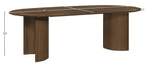 Meridian Furniture - Caldra 94" Brown Oak Veneer And Solid Wood Dining Table - 772Brown-T - GreatFurnitureDeal