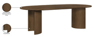Meridian Furniture - Caldra 94" Brown Oak Veneer And Solid Wood Dining Table - 772Brown-T - GreatFurnitureDeal