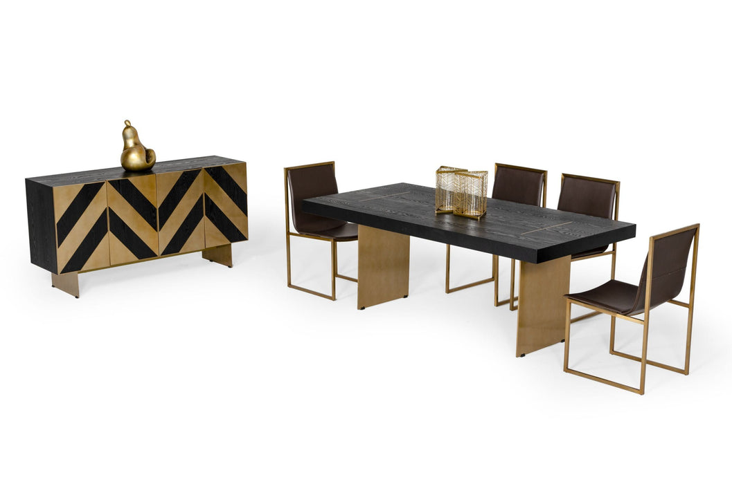 VIG Furniture - Modrest Perret Glam Black Ash & Brushed Brass Modern Buffet - VGGMW-1330A-BUFF - GreatFurnitureDeal