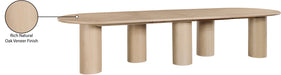 Meridian Furniture - Dolan 95.25" / 119.25" / 143.25" Oak Solid Wood And Oak Veneer Dining Table - 773Oak-T - GreatFurnitureDeal