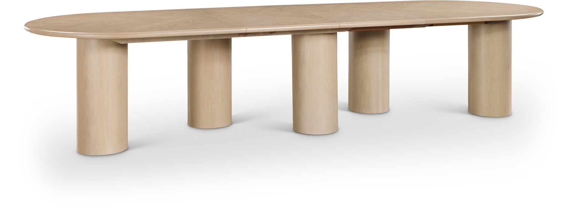 Meridian Furniture - Dolan 95.25" / 119.25" / 143.25" Oak Solid Wood And Oak Veneer Dining Table - 773Oak-T - GreatFurnitureDeal