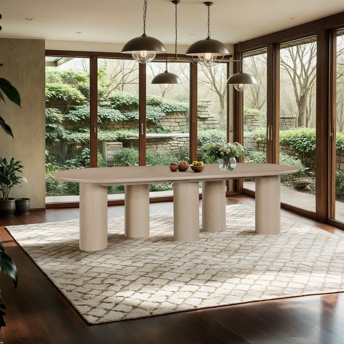 Meridian Furniture - Dolan 95.25" / 119.25" / 143.25" Oak Solid Wood And Oak Veneer Dining Table - 773Oak-T - GreatFurnitureDeal