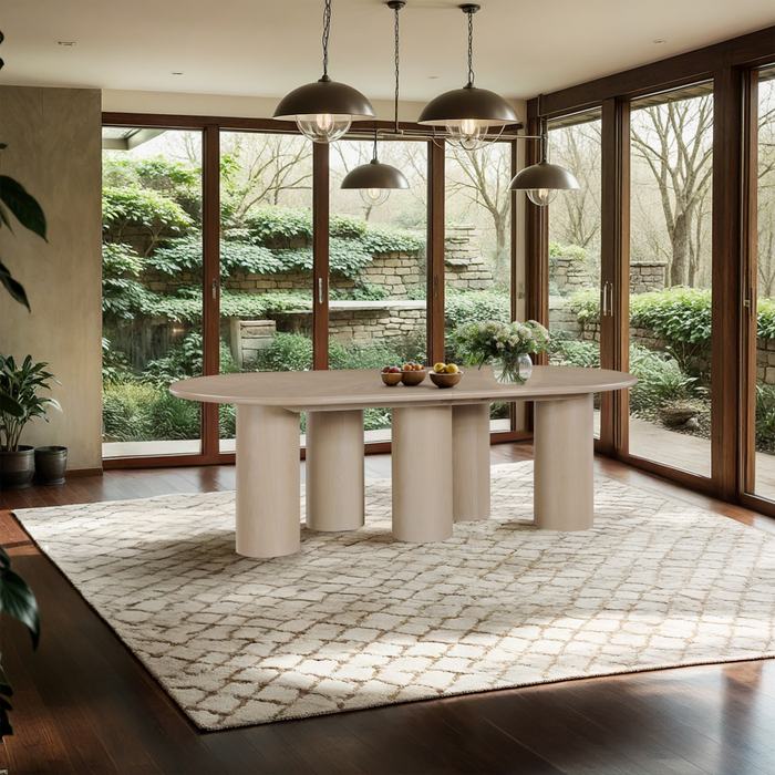 Meridian Furniture - Dolan 95.25" / 119.25" / 143.25" Oak Solid Wood And Oak Veneer Dining Table - 773Oak-T - GreatFurnitureDeal