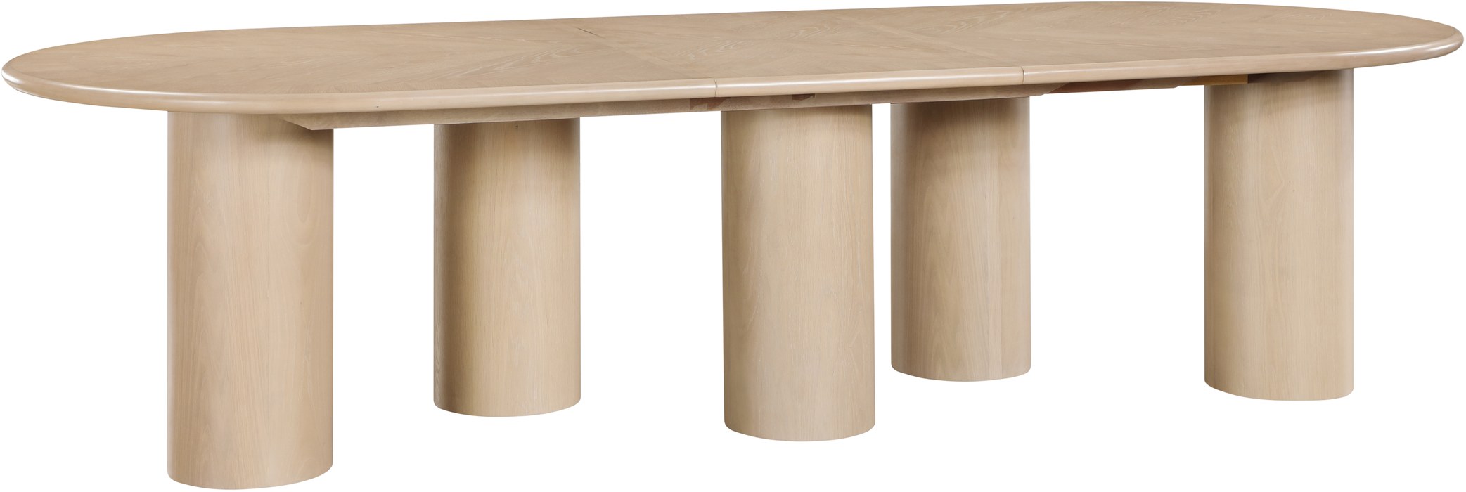 Meridian Furniture - Dolan 95.25" / 119.25" / 143.25" Oak Solid Wood And Oak Veneer Dining Table - 773Oak-T - GreatFurnitureDeal
