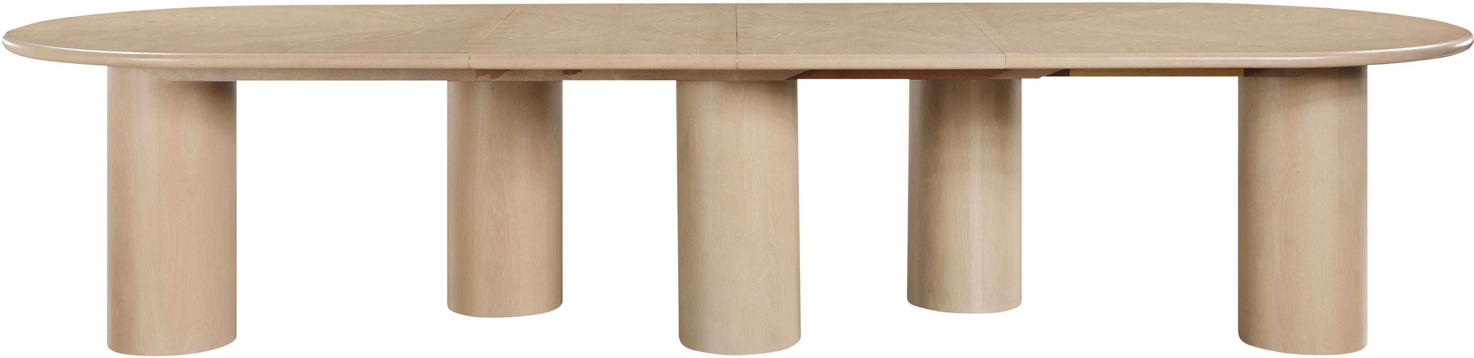 Meridian Furniture - Dolan 95.25" / 119.25" / 143.25" Oak Solid Wood And Oak Veneer Dining Table - 773Oak-T - GreatFurnitureDeal