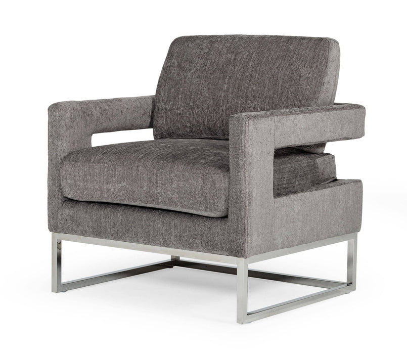 VIG Furniture - Modrest Edna Modern Dark Grey Fabric Accent Chair - VGRHRHS-AC-201-GRY - GreatFurnitureDeal