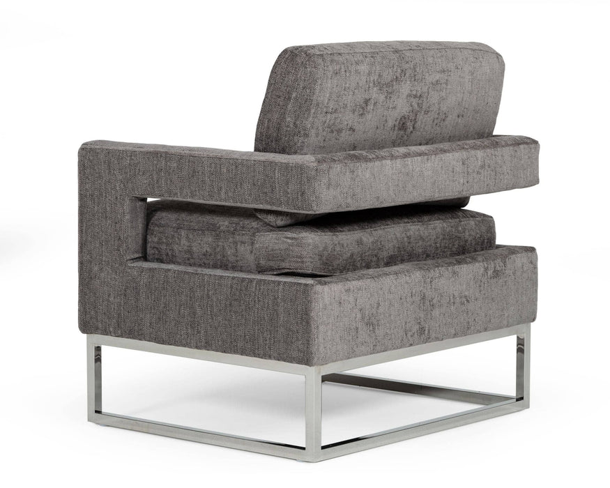 VIG Furniture - Modrest Edna Modern Dark Grey Fabric Accent Chair - VGRHRHS-AC-201-GRY