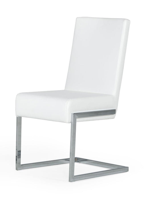 VIG Furniture - Modrest Batavia Modern White & Stainless Steel Dining Chair (Set of 2) - VGEWF3131BK-WHT - GreatFurnitureDeal