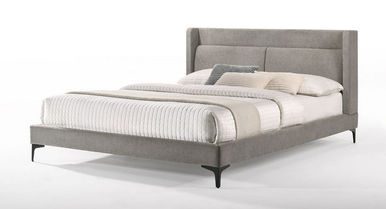 VIG Furniture - Modrest Paula Mid-Century Grey Upholstered California King Bed - VGMABR-103-CK - GreatFurnitureDeal