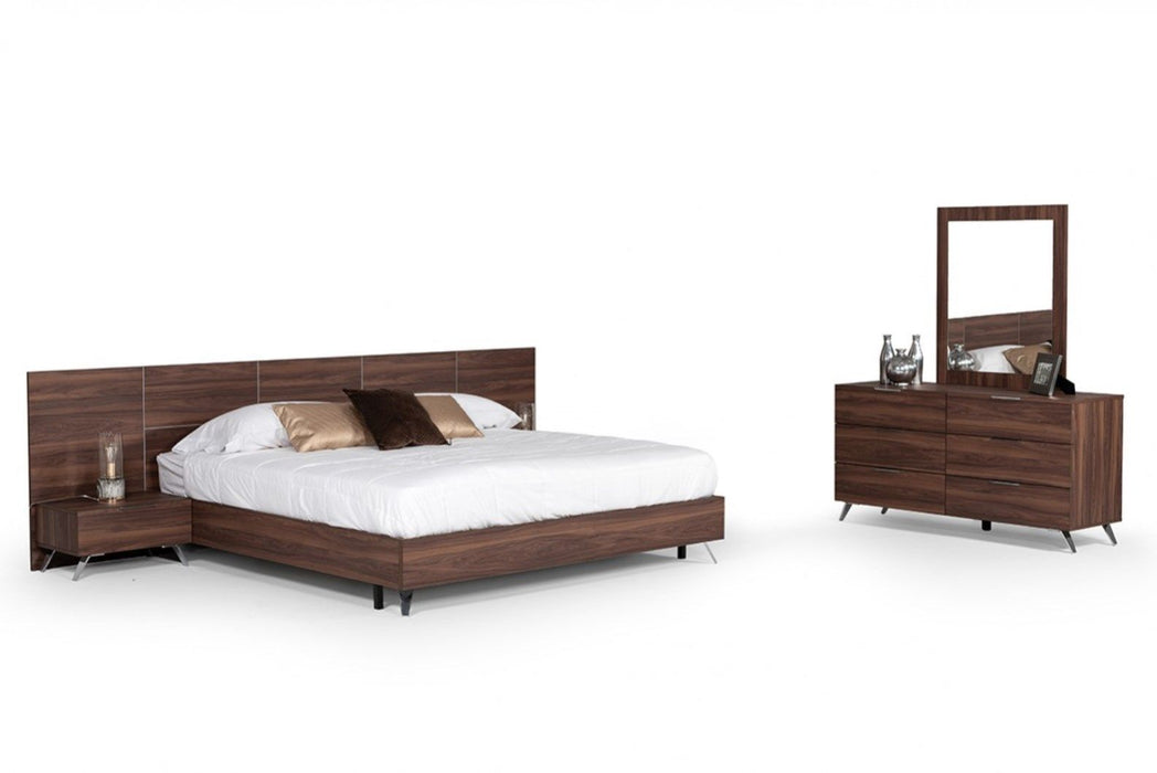 VIG Furniture - Nova Domus Brooklyn Italian Modern Walnut Eastern King Bedroom Set - VGACBROOKLYN-SET-EK