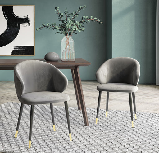 VIG Furniture - Modrest Elon Modern Dark Grey Velvet Dining Chair (Set of 2) - VGSWSFC463-DKGRY - GreatFurnitureDeal