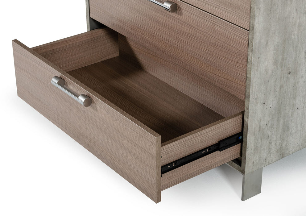 VIG Furniture - Nova Domus Boston Modern Brown Oak & Brushed Stainless Steel Chest - VGANBOSTON-CHEST
