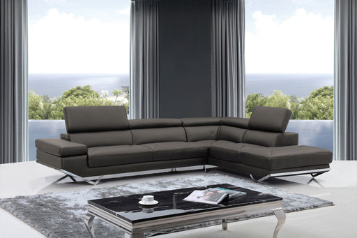 VIG Furniture - Divani Casa Quebec Modern Dark Grey Eco-Leather Right Facing Sectional Sofa -VGKNK8488-SECT-DKGRY-Z - GreatFurnitureDeal