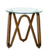 VIG Furniture - Modrest Lassen Modern Glass & Walnut End Table - VGCSLT-20048-WAL-ET - GreatFurnitureDeal