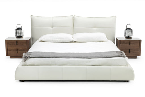 VIG Furniture - Modrest Patrick Modern White Leather Eastern King Bed - VGKKB-75X-BED-EK - GreatFurnitureDeal