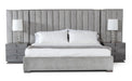 VIG Furniture - Modrest Buckley Modern Grey & Black Stainless Steel Eastern King Bed w/ Nightstands - VGVC2003-BED-EK - GreatFurnitureDeal