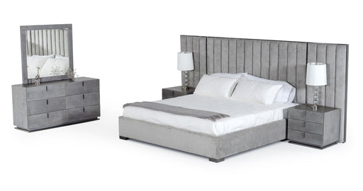 VIG Furniture - Modrest Buckley Grey & Black Stainless Steel Califonia King Bedroom Set - VGVC2003-SET-CK - GreatFurnitureDeal