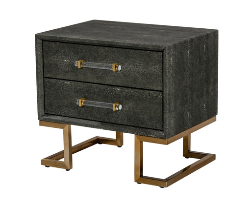 VIG Furniture - Modrest Howard Modern Shagreen Grey Leatherette & Gold Nightstand - VGGMBEC-1528-GRY-NS - GreatFurnitureDeal