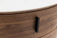 VIG Furniture - Modrest Chelton Contemporary White Ceramic & Walnut Oval Nightstand - VGHB351U3-WAL-NS - GreatFurnitureDeal
