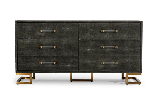 VIG Furniture - Modrest Howard Modern Shagreen Grey Leatherette & Gold Dresser  - VGGMCHD-1528-6-DRS - GreatFurnitureDeal