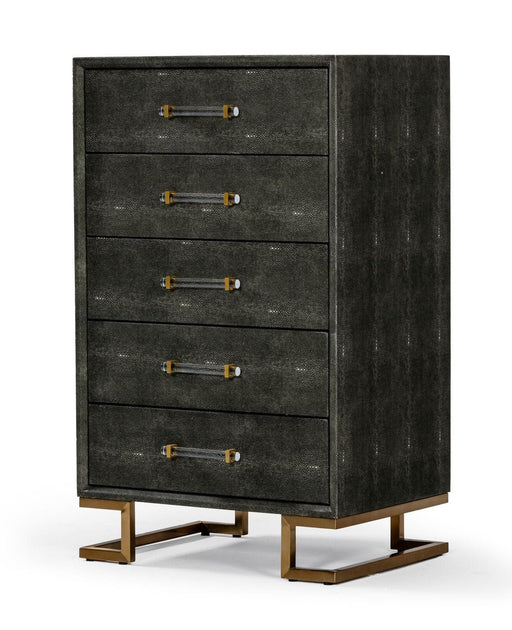 VIG Furniture - Modrest Howard Modern Shagreen Grey Leatherette & Gold Chest - VGGMCHD-1528-5-CHEST - GreatFurnitureDeal