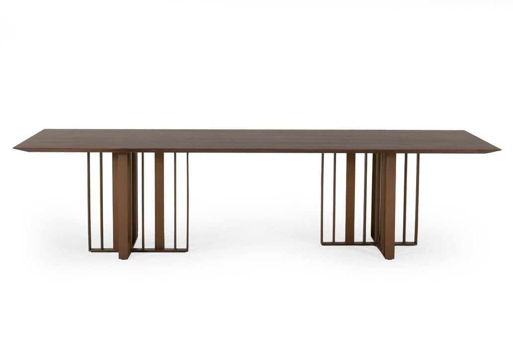 VIG Furniture - Modrest Livia Modern Wenge & Gold Stainless Steel Dining Table - VGBBMI2005T-WGE-DT - GreatFurnitureDeal