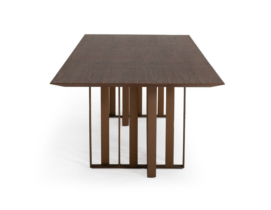 VIG Furniture - Modrest Livia Modern Wenge & Gold Stainless Steel Dining Table - VGBBMI2005T-WGE-DT