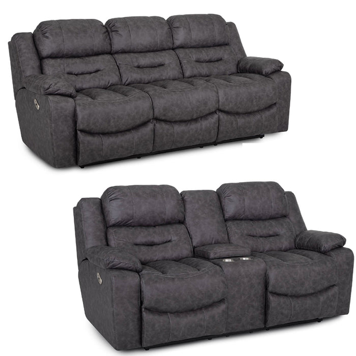 Franklin Furniture - 788 Decker 2 Piece Reclining Sofa Set in Easter Slate - 78842-834-SLATE - GreatFurnitureDeal