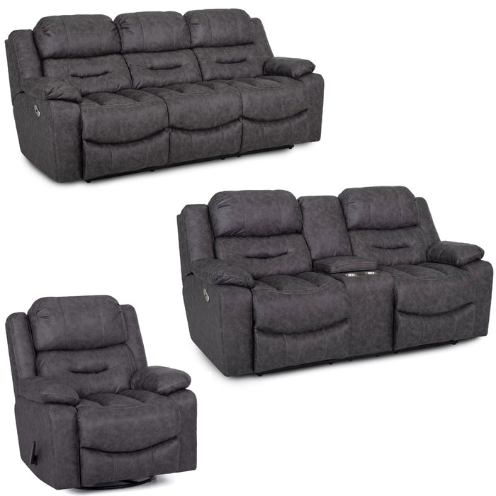 Franklin Furniture - 788 Decker 3 Piece Reclining Sofa Set in Easter Slate - 78842-834-4888-99-SLATE - GreatFurnitureDeal