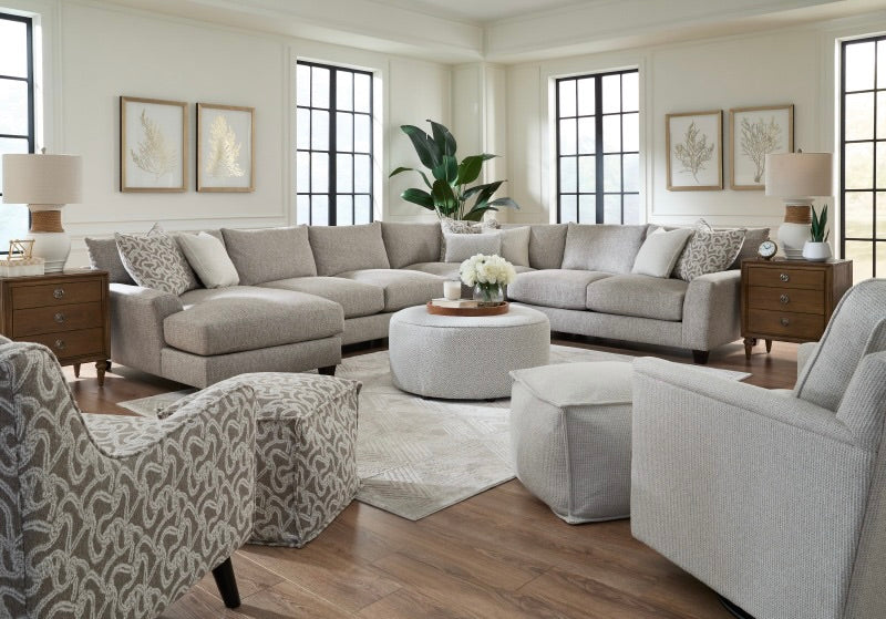 Southern Home Furnishings - Durango LAF Chaise Sectional in Beige - 7902-26L 29 16KP 21R Durango Moose LAF Chaise Sectional - GreatFurnitureDeal