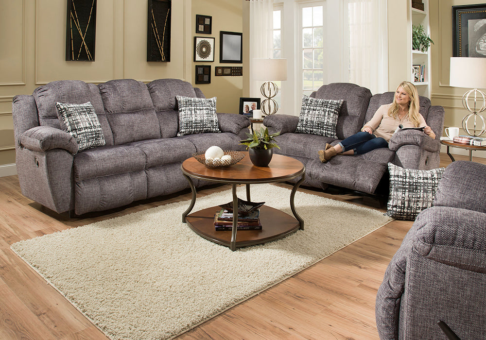 Franklin Furniture - Victory 2 Piece Reclining Sofa Set Power Recline/USB Port in Brannon Gray - 77342-323-83-Brannon Gray