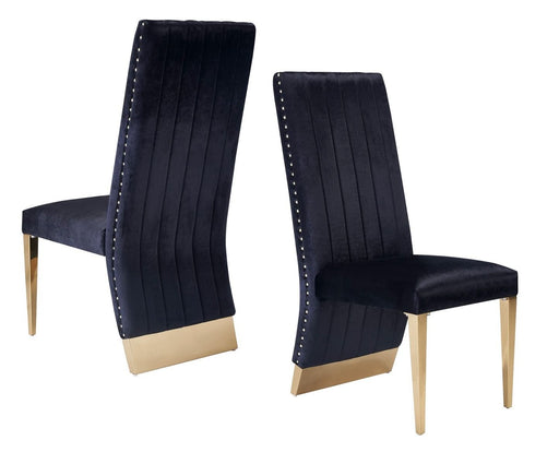 VIG Furniture - Modrest Keisha Modern Black Velvet and Gold Dining Chair (Set of 2) - VGZA-Y629-BLK-DC - GreatFurnitureDeal