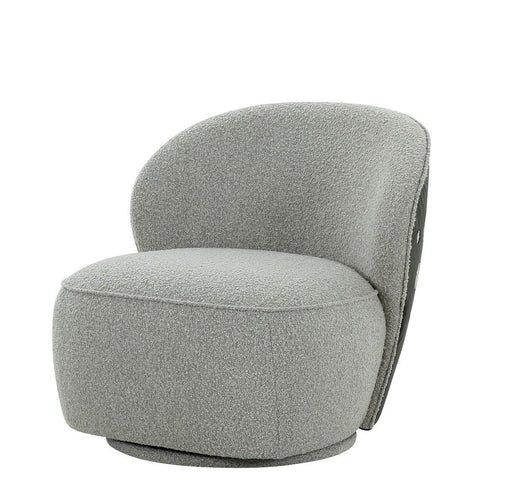 VIG Furniture - Divani Casa Allis Glam Grey and Black Fabric Swivel Accent Chair - VGOD-ZW-21089-GRY-C - GreatFurnitureDeal