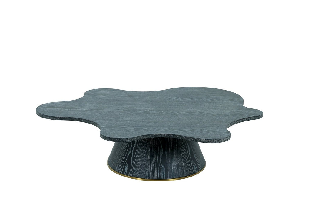 VIG Furniture - Modrest Gabbro Low Glam Black Wood and Gold Coffee Table - VGOD-LZ-220C-L-DKW