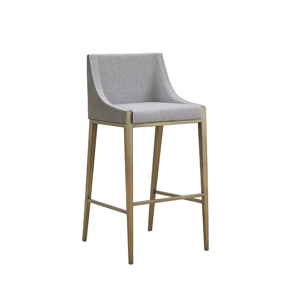 VIG Furniture - Modrest Fairview Contemporary Grey Brass Bar Stool (Set of 2) - VGGA-6947CH-B-GRY-BS