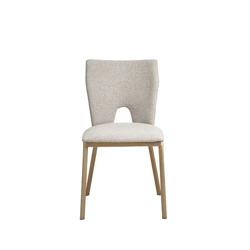 VIG Furniture - Modrest Burton - Modern Beige & Brass Dining Chair (Set of 2) - VGGA-6527CH-BG-B-DC - GreatFurnitureDeal
