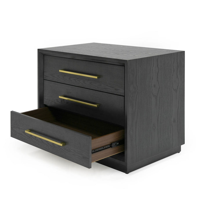 VIG Furniture - Modrest Manhattan Contemporary Grey and Gold Nightstand - VGMA-BR-127-NS