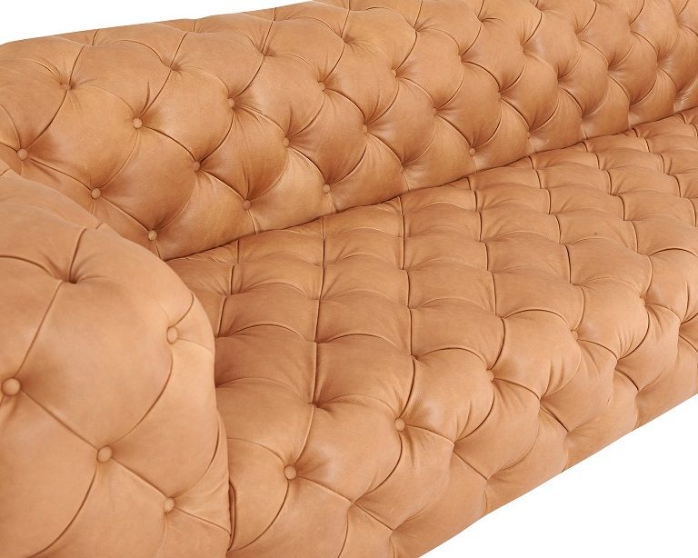 VIG Furniture - Divani Casa Dexter Transitional Camel Tufted Sofa - VGEV-114-BR-S