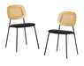VIG Furniture - Modern Alizee Modern Rattan and Black Dining Chair Set of 2 - VGFH-0139544-RB-DC - GreatFurnitureDeal