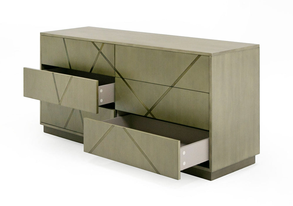 VIG Furniture - Modrest Nixa - Modern Wide Birch + Brushed Bronze Dresser - VGVC-J1909-D-L-BIR - GreatFurnitureDeal
